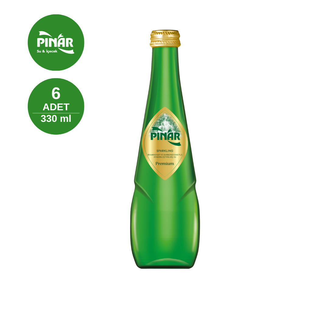 PINAR 0.33 LT Yeşil Cam Şişe (x6)